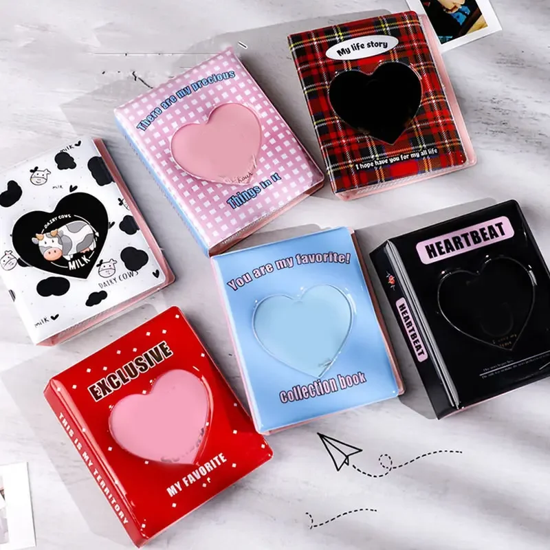 80 Pockets photo album 3 Inches Kpop Card Binder Hollow Love Heart Model Instax Name Card Book Photocard Name Card ID Holder