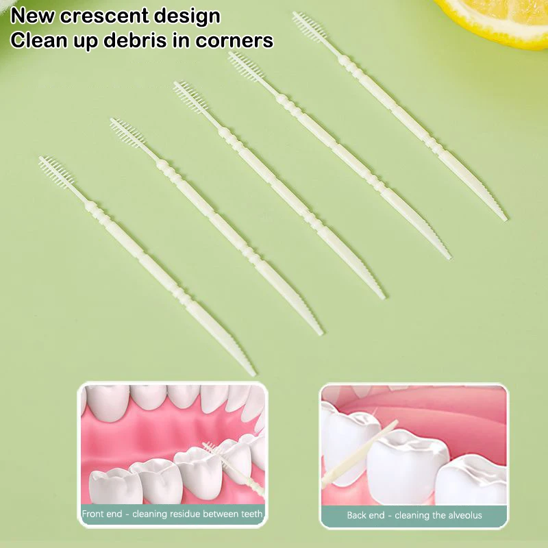 60Pcs/Box Fishbone Double-headed Toothpick Brush Dental Oral Care Clean Teeth Food Residue Tools Household Superfine Toothpicks