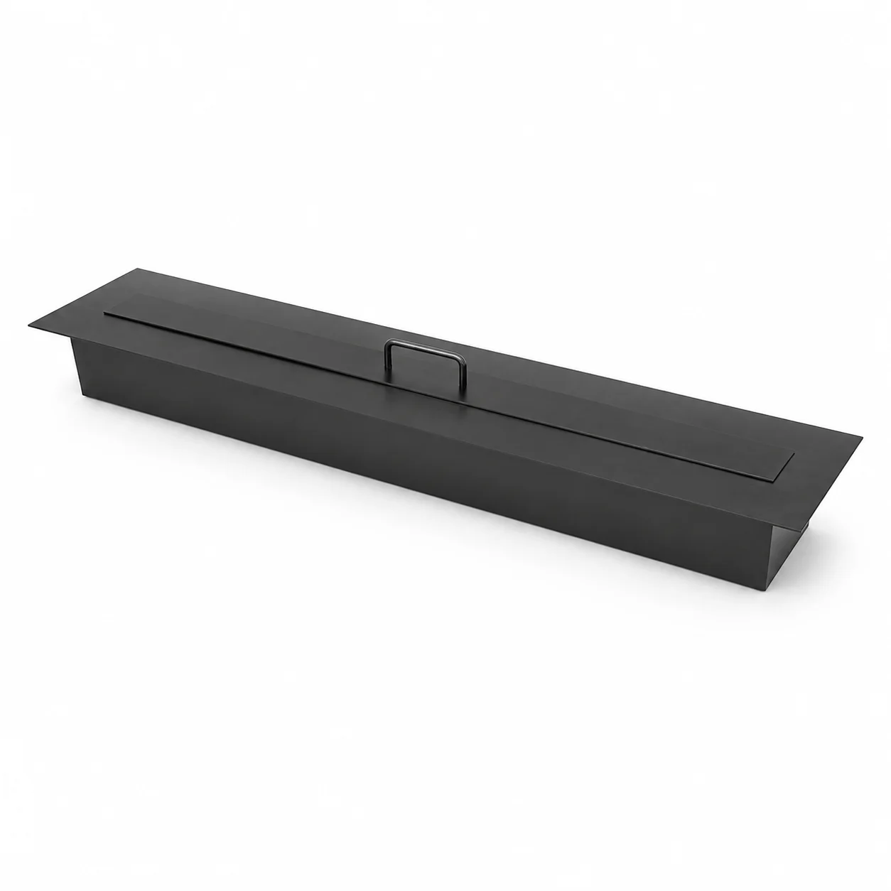SXFireplace Black Long Linear Manual Bioethanol Burner Insert with Removable Lid for Home Decor And Ambiance