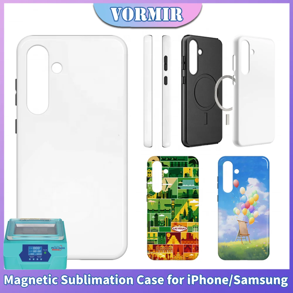 

VORMIR 5pcs Magnetic 2 in 1 Sublimation Phone Case for iPhone 17 16 15 14 13 12 11 Pro Max Plus Mini 3D Photo Print Blanks Cover