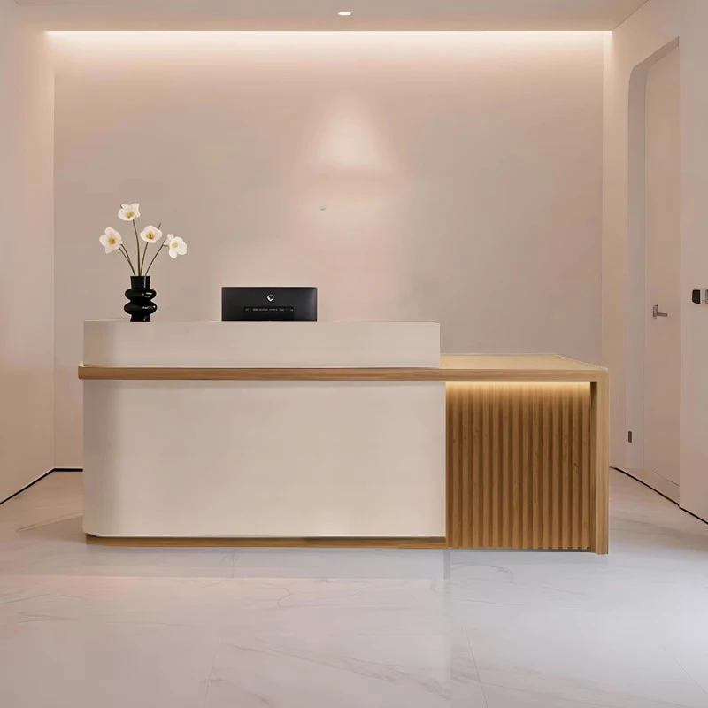 

Modern Luxury Reception Desks Wood Brown Cheap Classic White Reception Desks Drawer Best Long Empfangstresen Office Furniture