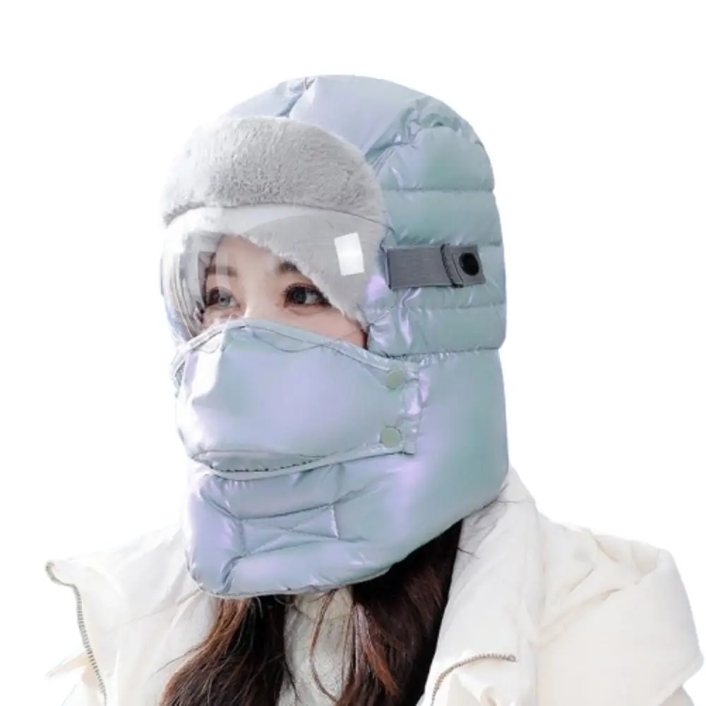 

Windproof Full Face Cover Hats Thicken Keep Warm Winter Goggles Mask Hat Waterproof Cotton Winter Electric Car Hat Men Women