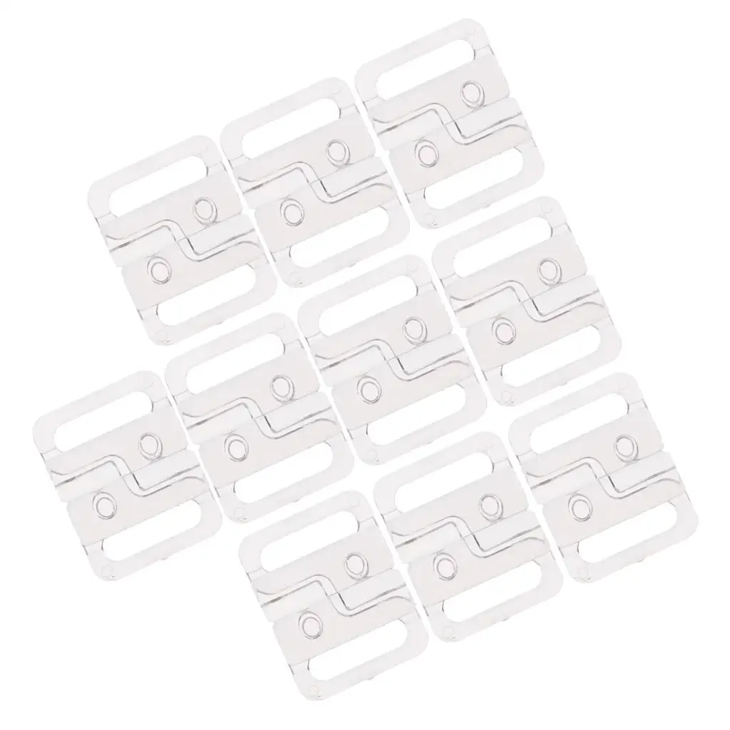 10 Pairs Plastic Bikini Clips Snap Hooks Bra Strap Swimwear Clasp Lingerie 14mm