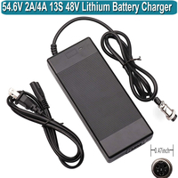 54.6V 2A Charger for 48V Lithium Battery Compatible with 48V Skywalker 8S,Evercross H5,Kugoo M4/X1/M4 Pro,GX16/M16 Power Adapter