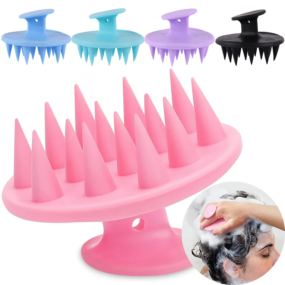 

Silicone Scalp Massage Brush Head Cleaning Adult Soft Shampoo Massage Comb Bath Wet and Dry Scalp Messager Hair Shower Brush Too