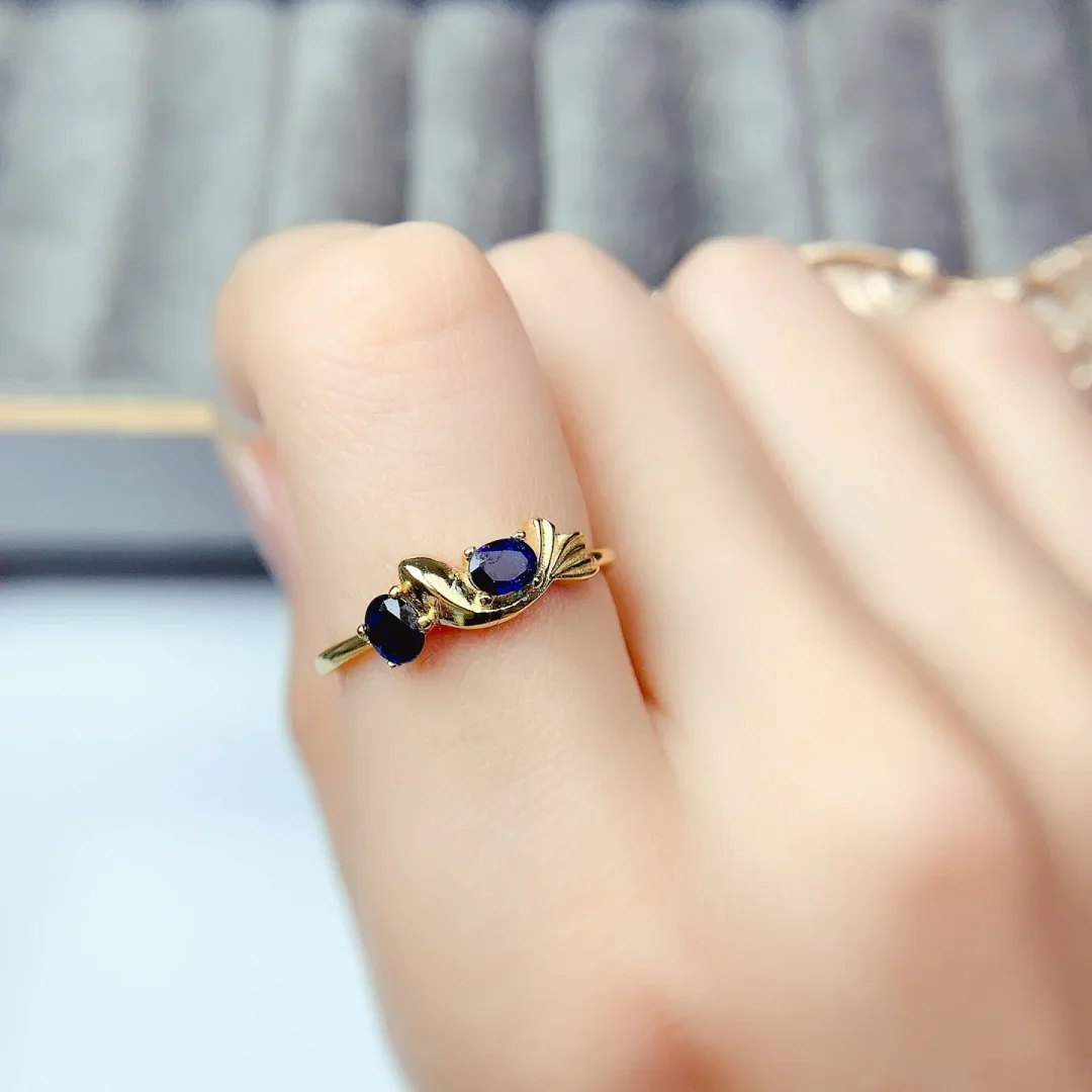 Design Version Natural Sapphire Ring S925 Pure Silver Fashion Jewelry Translucent Gem Luxury Wedding Gift Jewelry 3