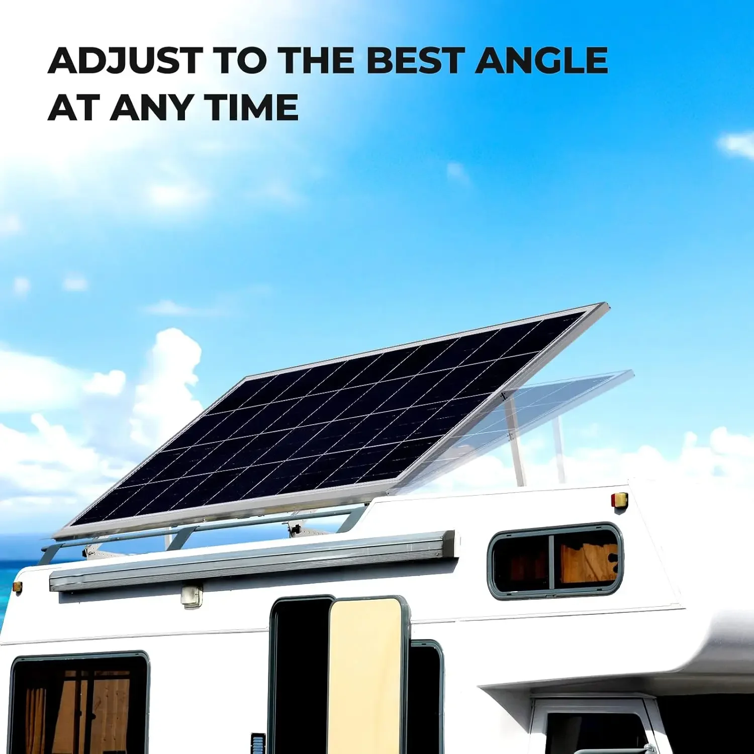 41in Adjustable Solar Panel Tilt Mount Brackets with Foldable Tilt Legs, Solar Panel Mounting Support up to 180 200 300 Watt