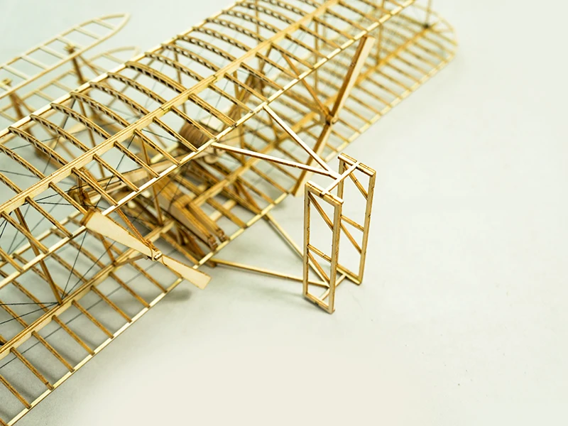 Real Hawk Wright Brothers Flyer im Maßstab 1:24, Flugzeug, Holz, massiv, DIY-Montagemodell-Set, Holzspielzeug, Ornamente, Kindergeschenke – Detail 6