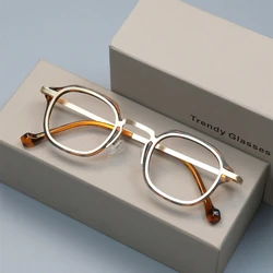 New Fashion Brand Design Stainless Steel Alloy Glasses Frame for Man and Woman Anti Blue Light Computer Phone Flat Light Glasses
