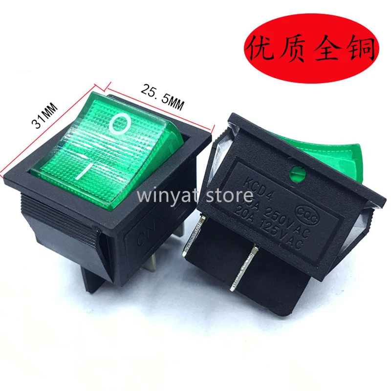 On-Off KCD4-201 4Pin  Boat Car Rocker Switch 6A 250V  Button On-Off-On KCD4-202 31X25mm