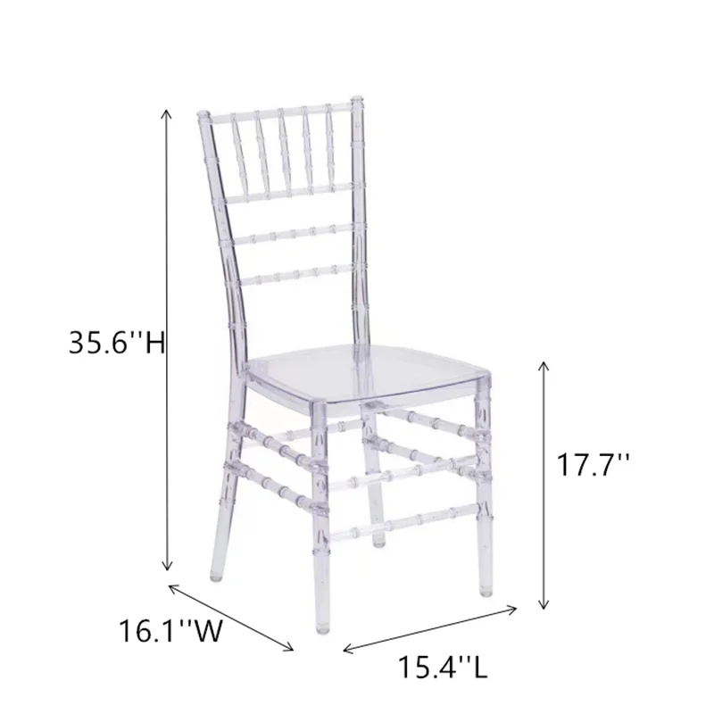4 Pcs or 100pcs Transparent Detachable Wedding Resin CHIAVARI  Chair Chiavari for Outdoor Moment Party Gathering in Hotel House