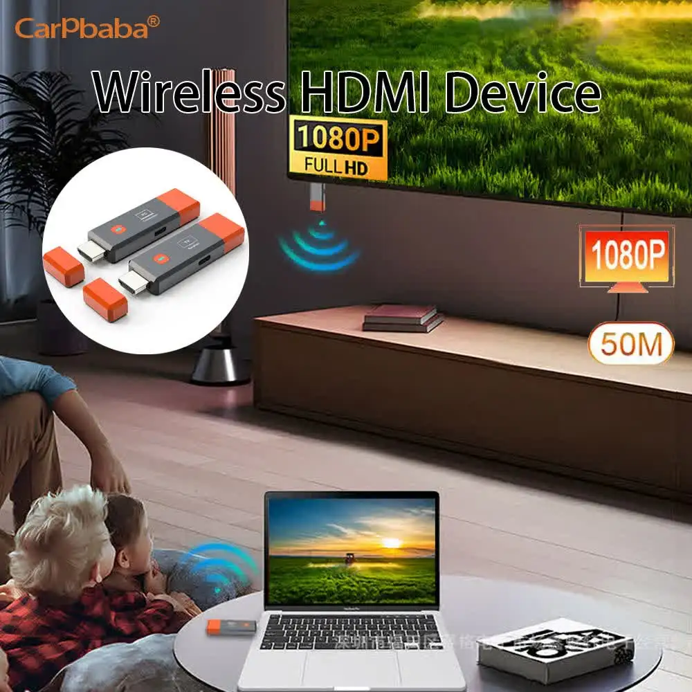 5.8G 50M Wireless HDMI-Compatible Receiver Transmitter Video Audio Extender Display Adapter Dongle For TV Box Monitor Projector
