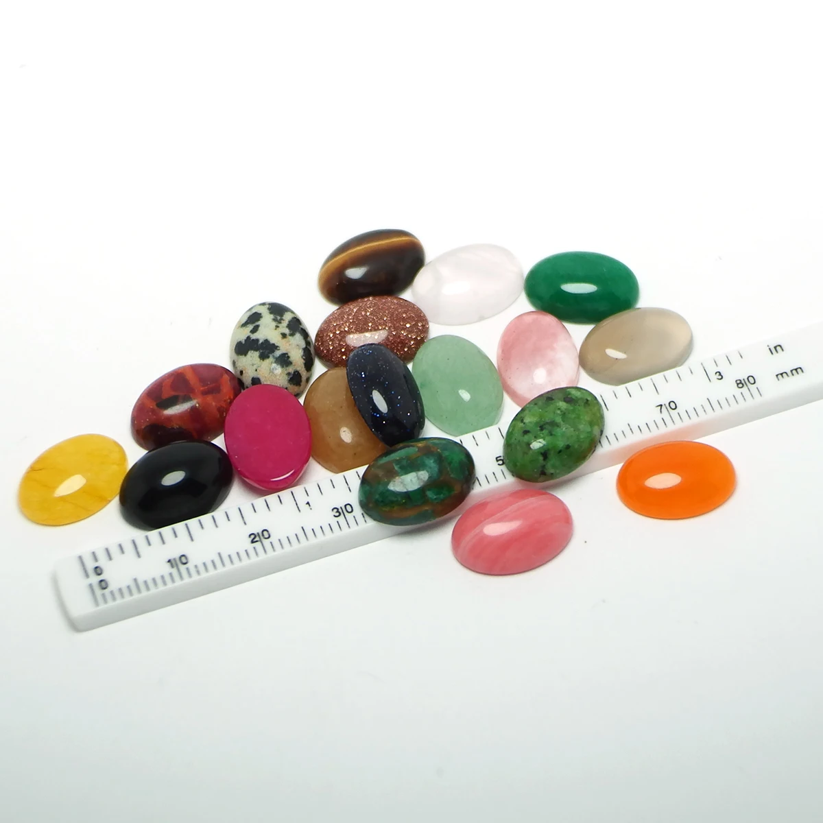 Oval Cabochon Stones,10x14mm Polished Flat Back Stone,Earring Jewelry Necklace Making,Pendant Accessories，Mix Random 10pcs