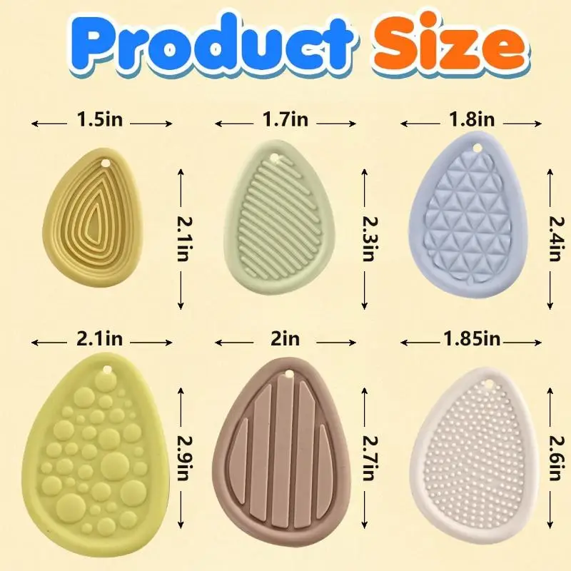 1pc For Autism Kids Calming Down Fidget Stress Relief Toys Kids Gifts Fidget Toys Adults Sensory Silicone Stone 6Pack Textured