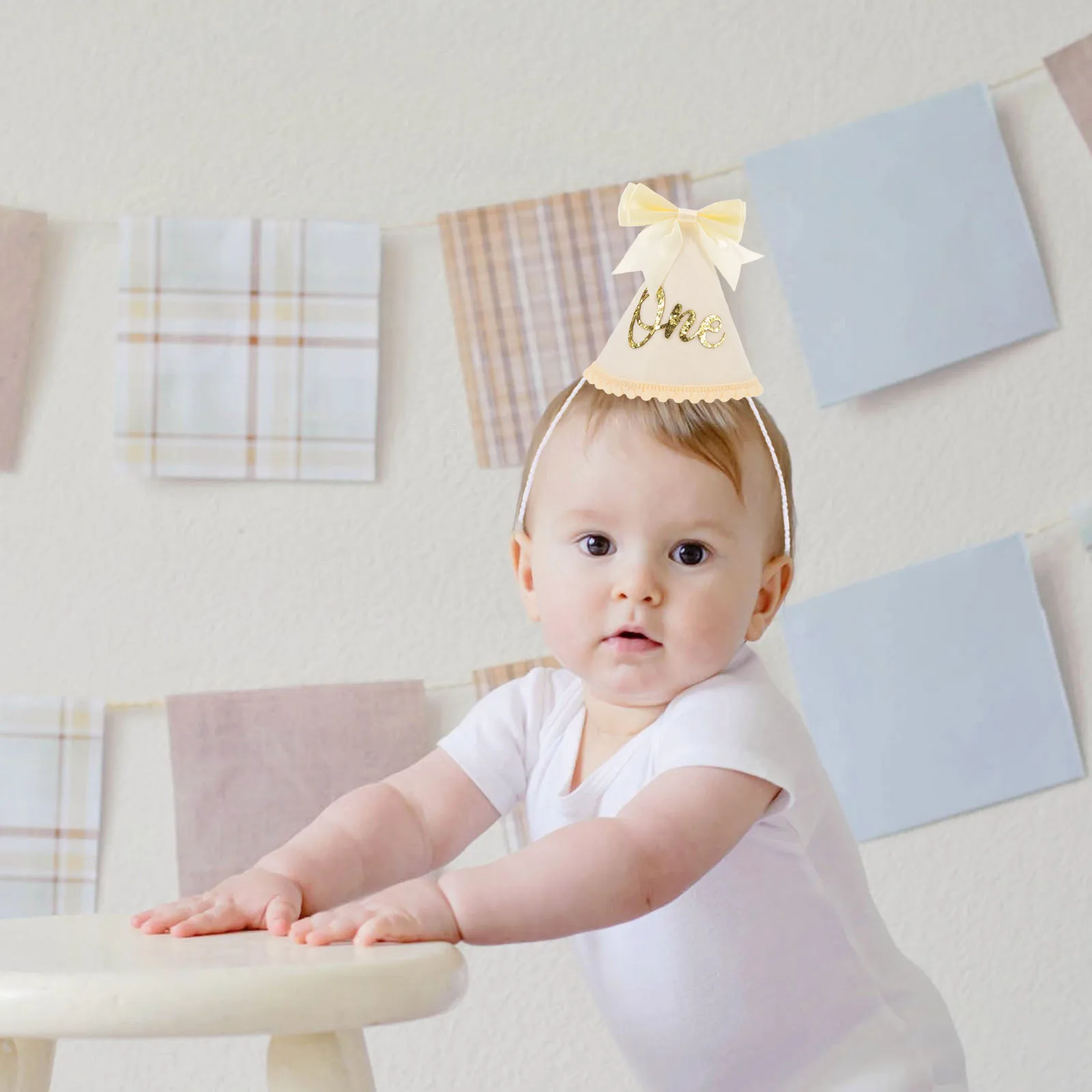 

Baby Birthday Hat Colorful Party Cone Cap Toddler Headwear One Size Fun Bright Birthday Celebration Supplies for Kids
