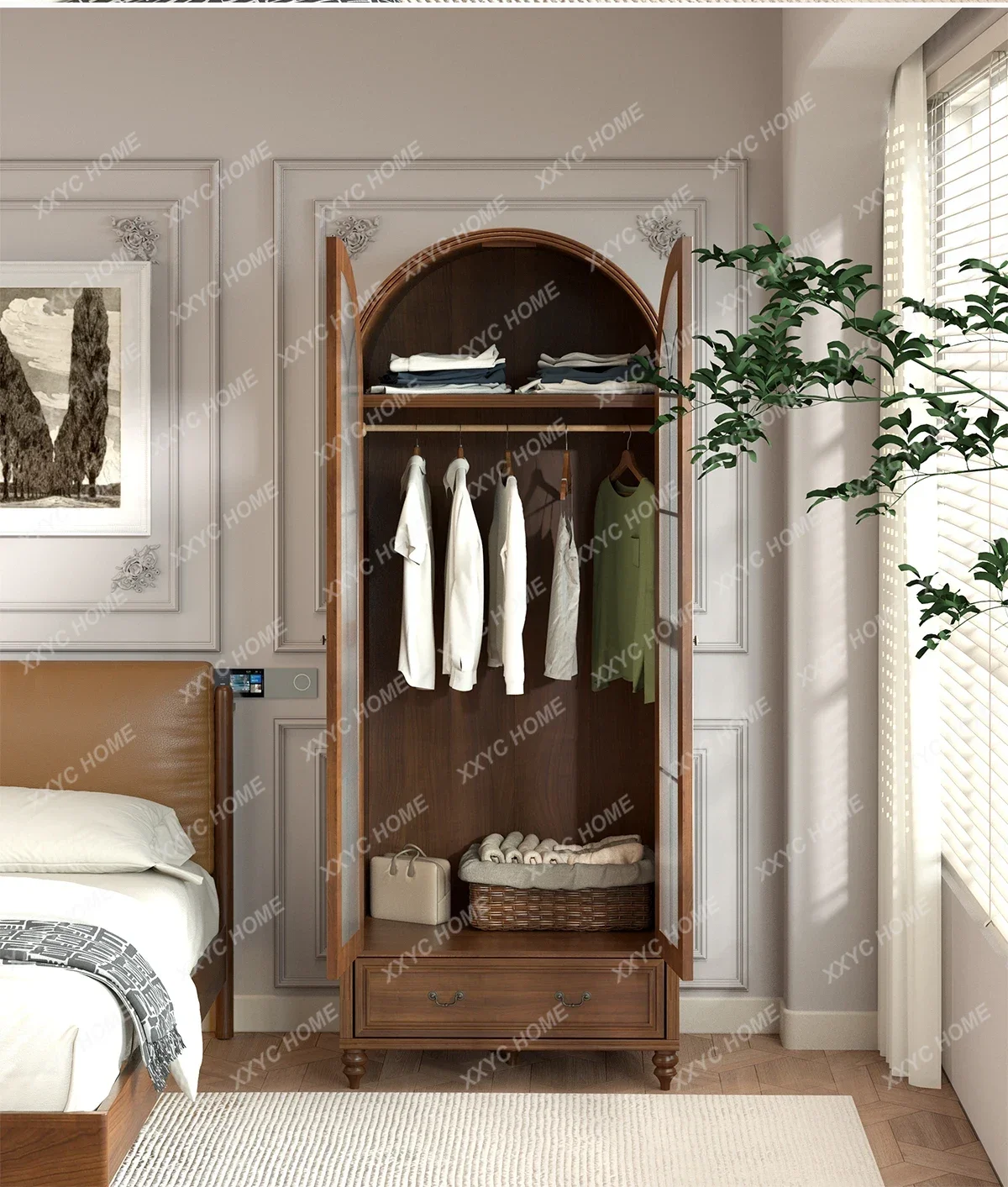 Unit Underwear Wardrobes Adults Hanging Railings Dressing Armoire Wardrobes Storage Open Cupboard