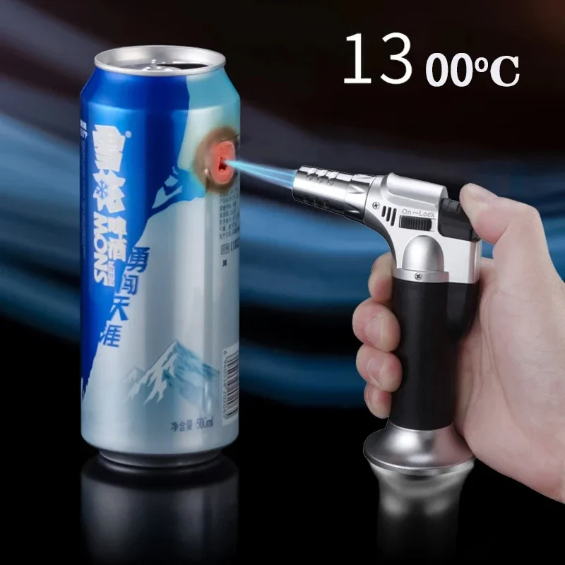 

New Portable Inflatable Lighter Chef Cooking Spray Lamp Outdoor Windproof Cigar Barbecue Igniter Cigarette Accessories