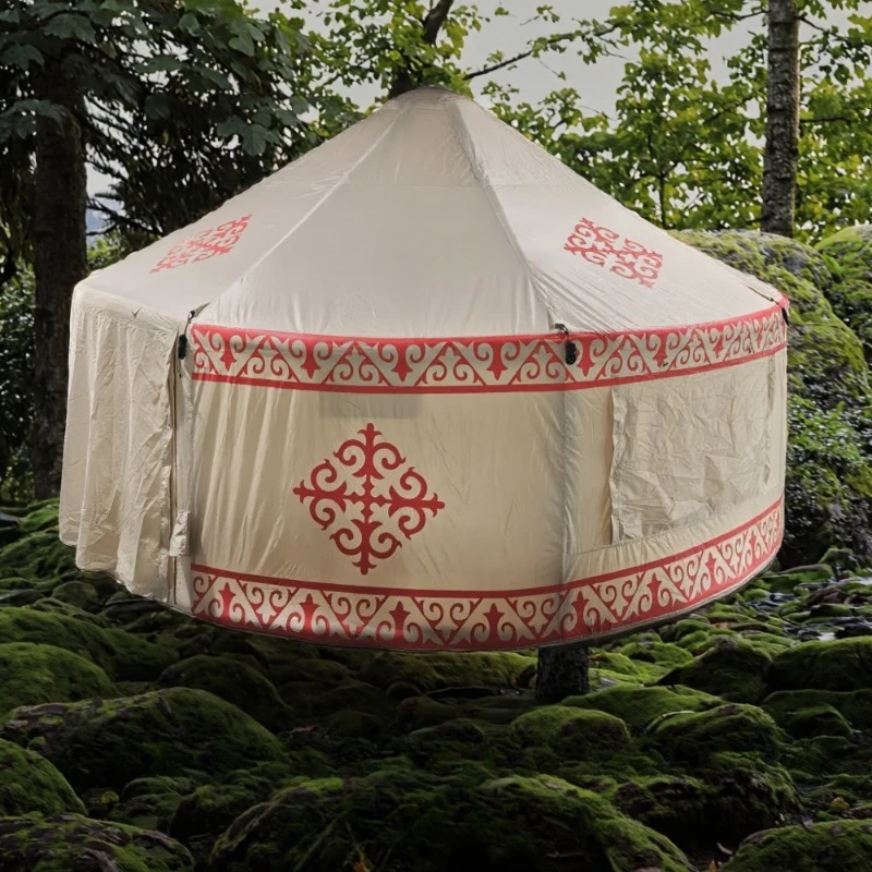 Waterproof inflatable double-layer four season hiking windproof retro outdoor camping tent