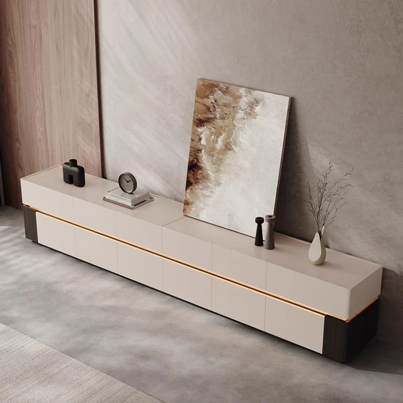 

Light Luxury Style High-end Feel Nordic modern Floor-standing Solid Wood TV Storage Cabinet Integrated Living Room Home Italian