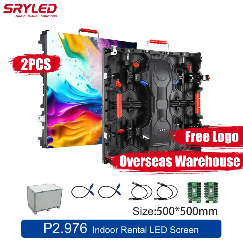 

SRYLED Indoor Rental Stage Pantalla LED P2.976 500X500mm Die Casting Aluminum Concert Wedding Background LED Display Screen