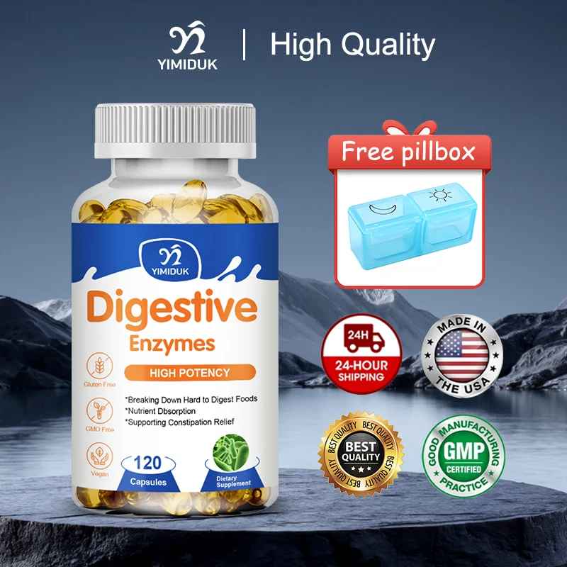 

High Potency Digestive Enzymes Capsules, Support Reduces Discomfort After Meals, Promotes Regularity, Improved Digestion, Vagen