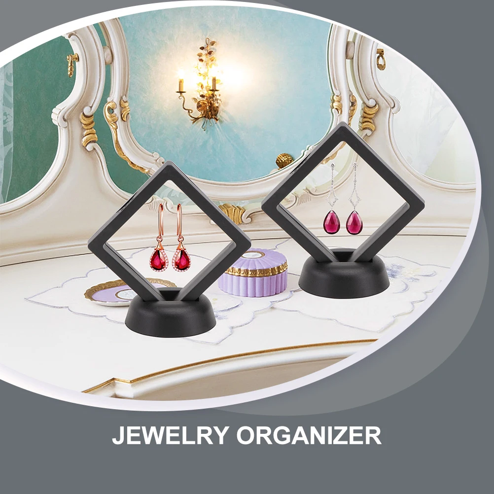 

10Pcs HighQuality Black Jewelry Storage Rack NonSlip Design Floating Display Stand For Rings And Accessories