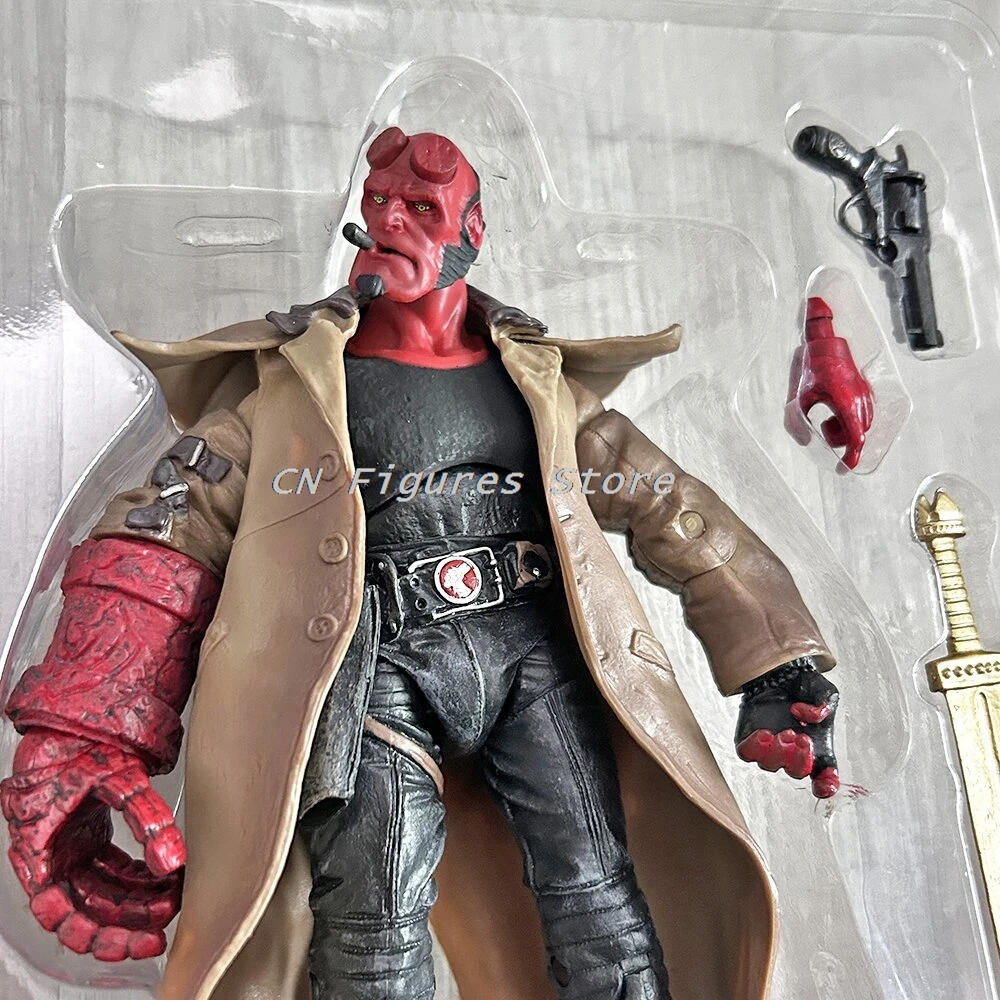 Hellboy الشكل البلاستيكية عمل الشكل الملابس الحقيقية يمكن ارتداء Hellboy سامريتان لعبة مجسمة دمية هدية الكريسماس