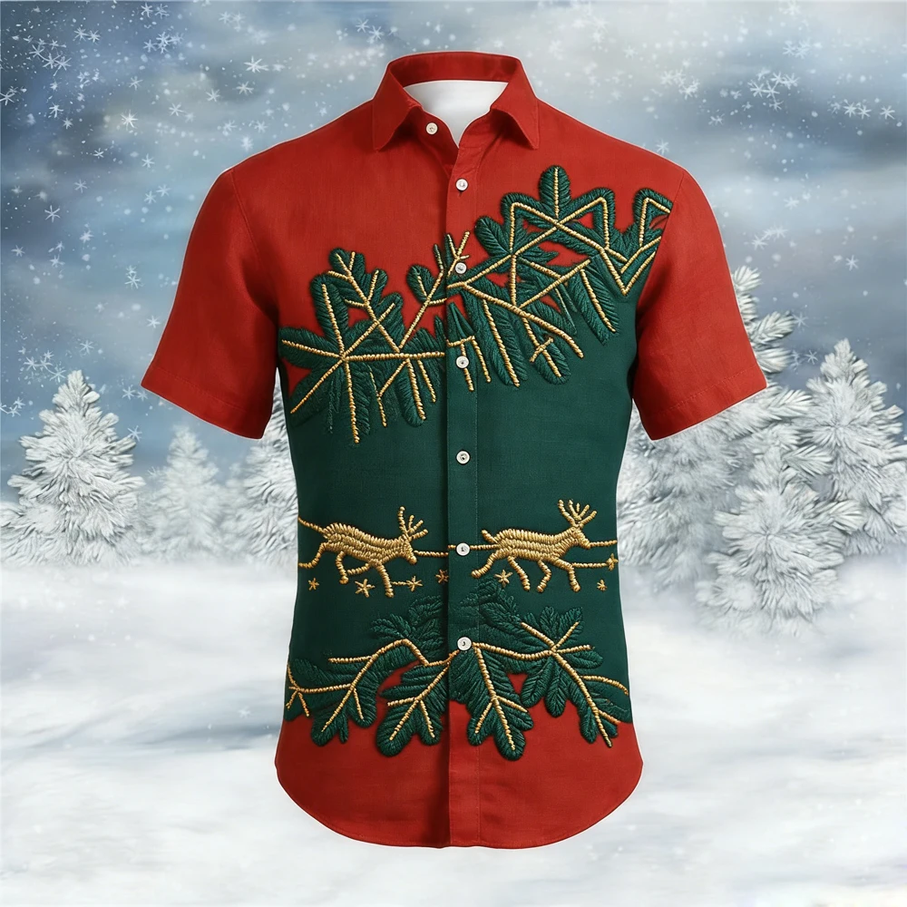 

Мужские блестящие белые рождественские носки с 3D принтом оленей, рубашка с короткими рукавами, гавайская повседневная уличная одежда для отдыха, топы для мужчин