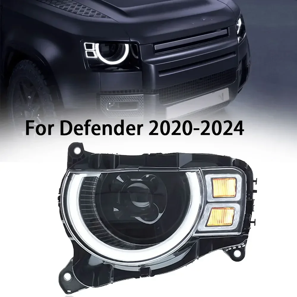 

Car Front Headlights For Land Rover Defender L663 90 110 2020-2024 Low Upgrade High Configuration Version DRL Matrix LED Lights