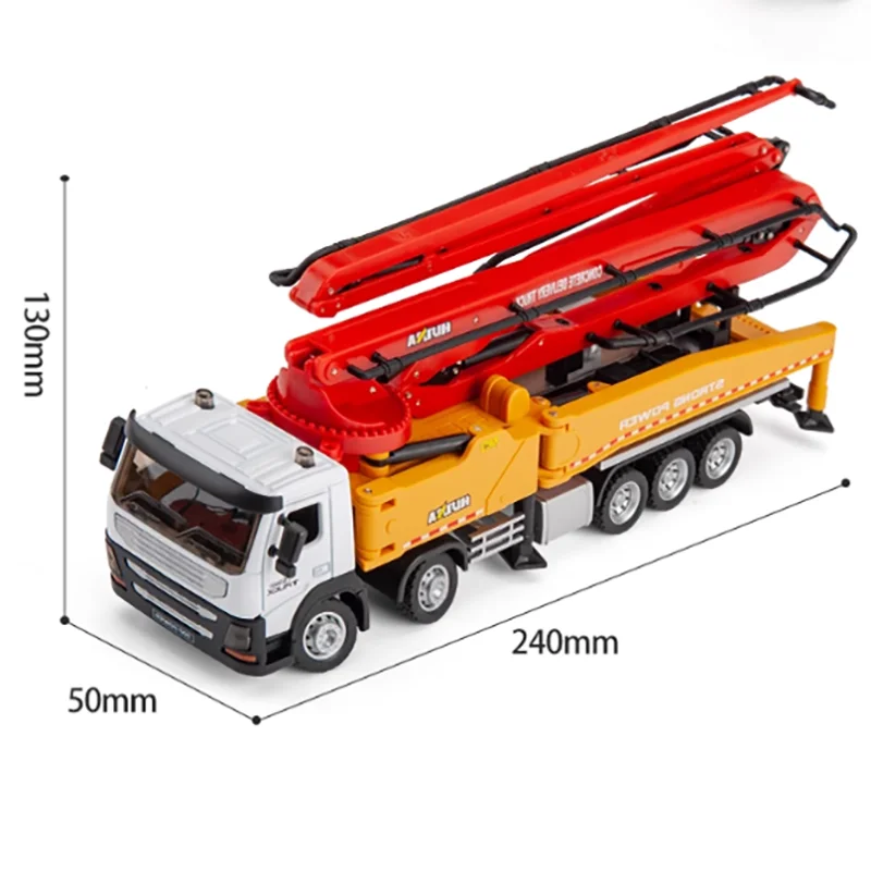 Super Large Alloy Concrete Pump Truck Model Children\'s Simulation Cement Transport Truck Toy Boy Engineering Car