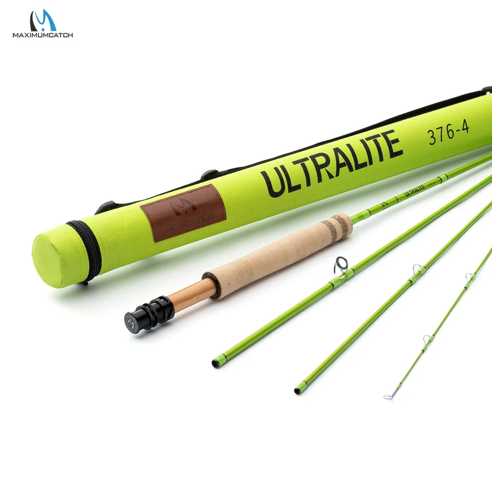 Canna da Pesca a Mosca Maximumcatch Ultralite-X 1/2/3WT 6'0''/6'6''/7'6'' Azione MOD-Fast Leggera per Pesca alla Trota in Piccoli Torrenti