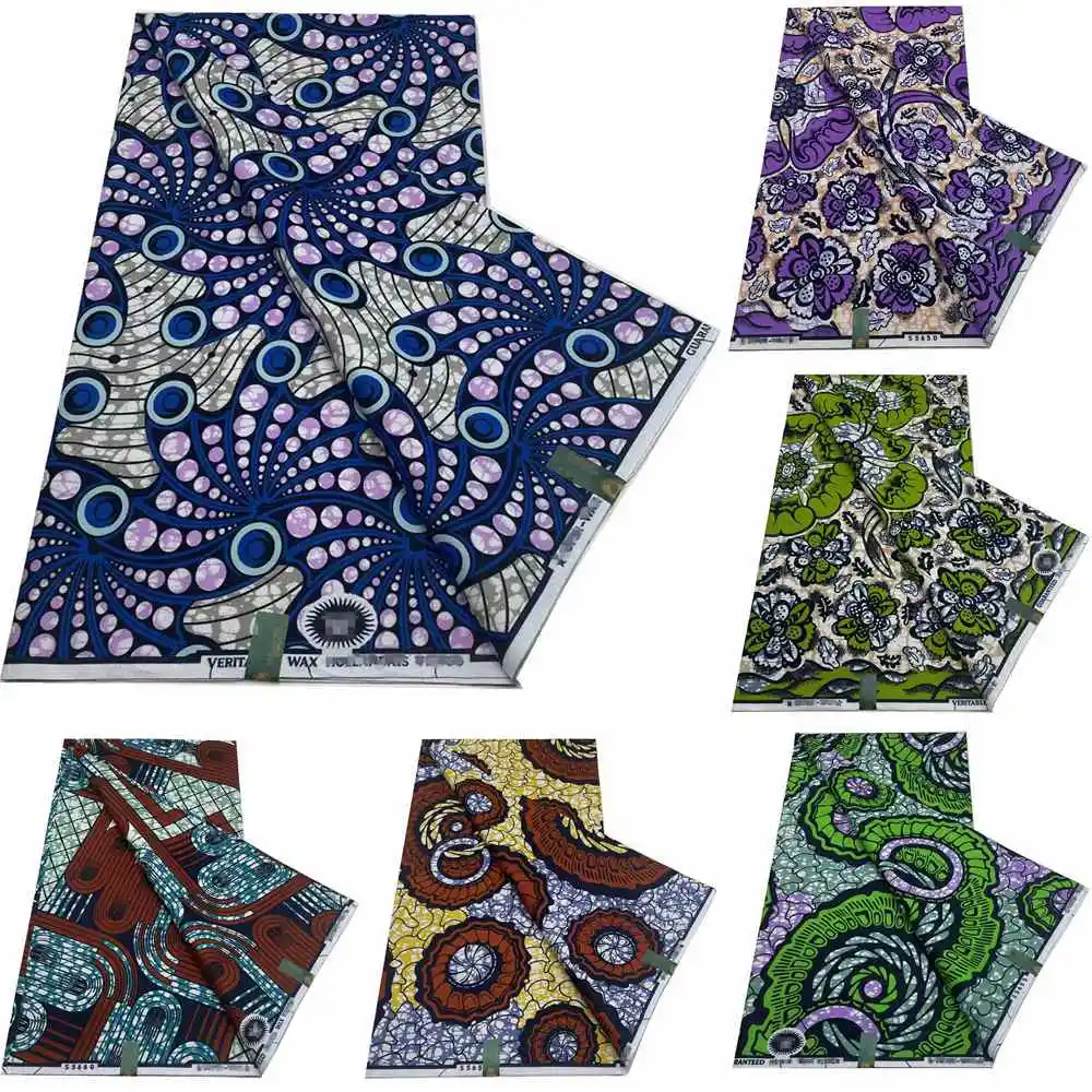 Veritable Dutch Super-W Guaranteed Super Real Wax Print Fabric Hollandais Pagne Africa Dress 100% Cotton Wax Pagne Tissu VLS1092