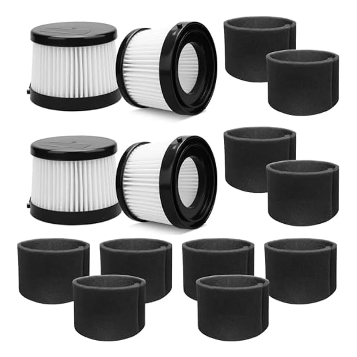 4Pcs DCV501HB Filter for DEWALT 20V, Part DCV5011H, 10Pcs Foam Filter_AC79