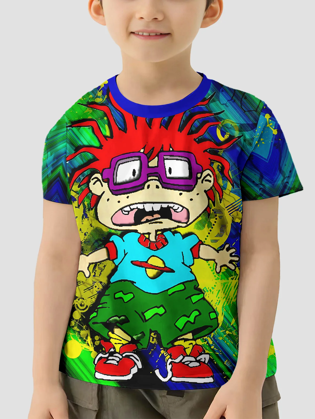 Cartoon Funny R-Rugrats 3D Print Baby Clothing 5 to 14 Years Male Outdoor Clothes for Children Boy Girl Child T-Shirt Top Shirts