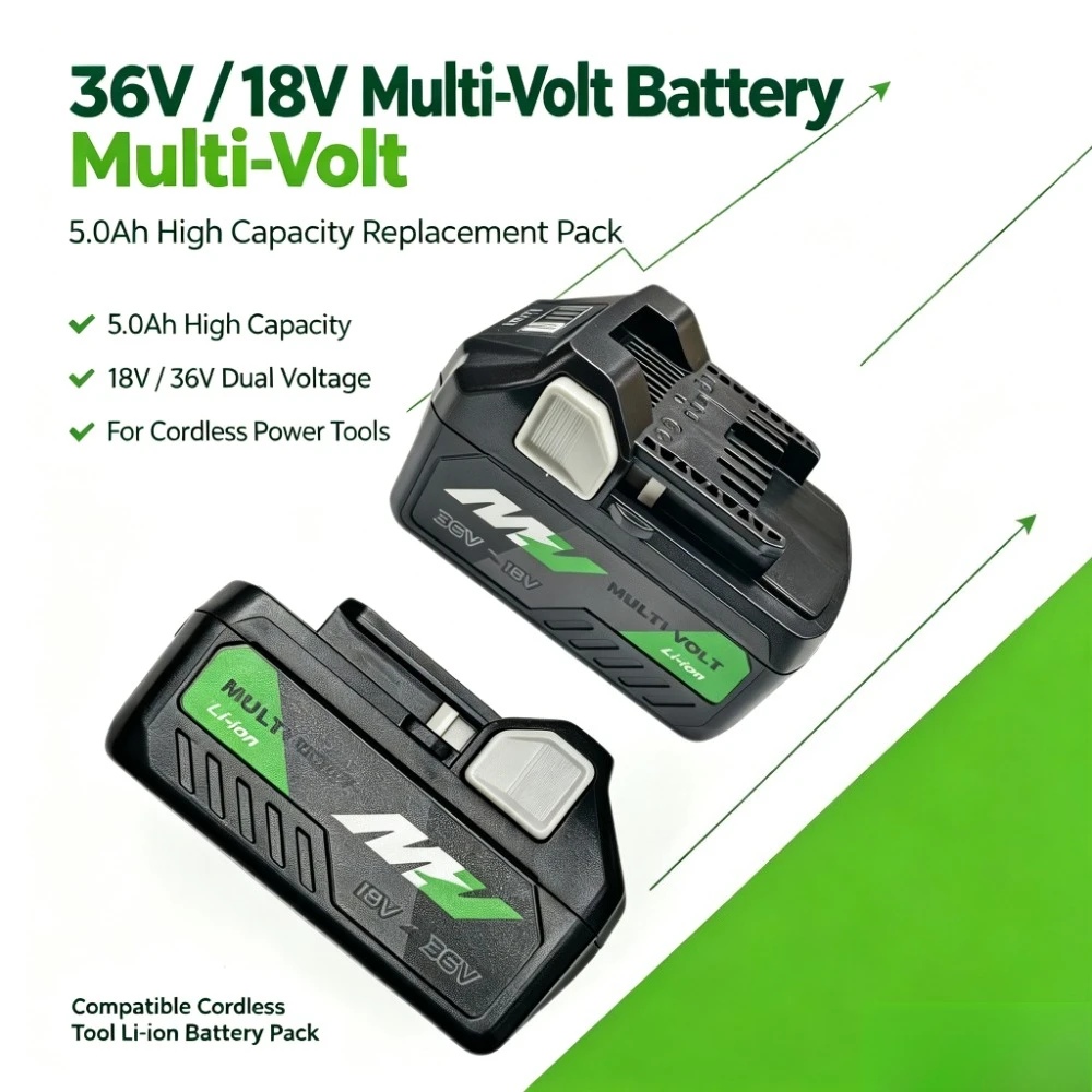 18V‑36V Multi‑Volt 5.0Ah Li‑ion Replacement Battery, Compatible Cordless Power Tool Rechargeable Battery Pack