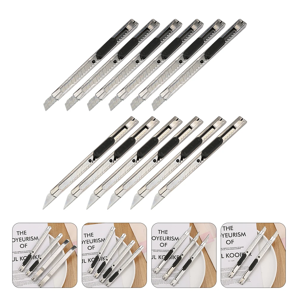 

30Pcs Stainless Steel Art Knives Retractable Utility Knives Paper Cutter Tools Office Supplies for Home School Restaurant