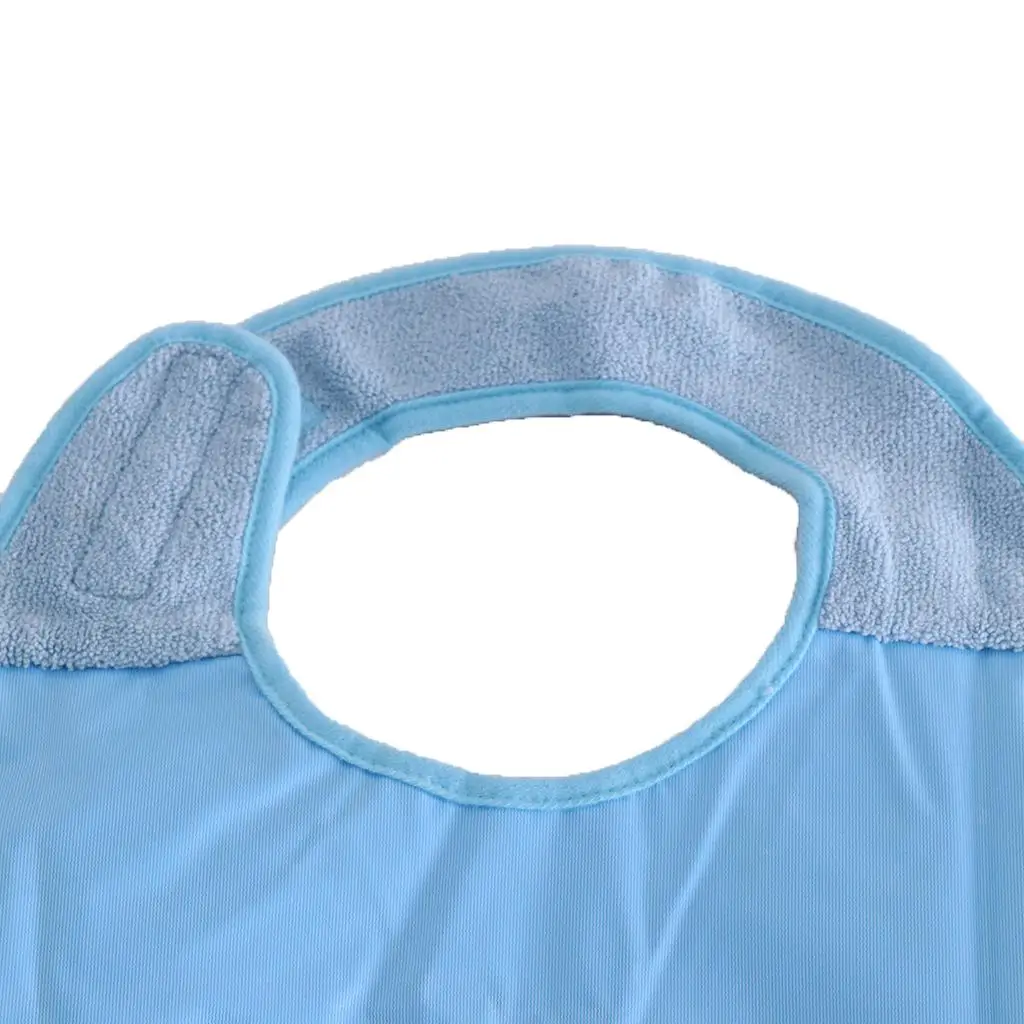 

Adult Terry Cloth Apron Waterproof Bib Protector for Meal Spill Defense Comfortable Hook Loop Closure