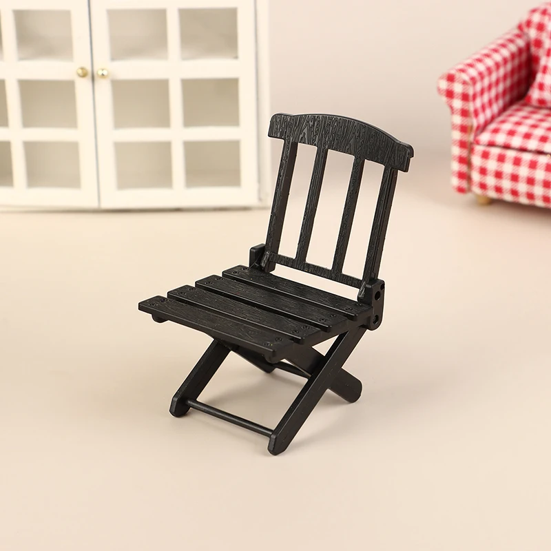 1/12 Dollhouse Foldable Beach Chair Model Dollhouse Mini Outdoor Casual Chair Dolls House Furniture Accessories