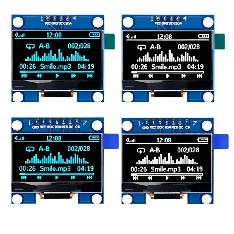 1.3 Inch SH1106 OLED Display Module 128*64 Resolution IIC/SPI Dual Interface White Screen For Arduino STM32 Digital Display DIY