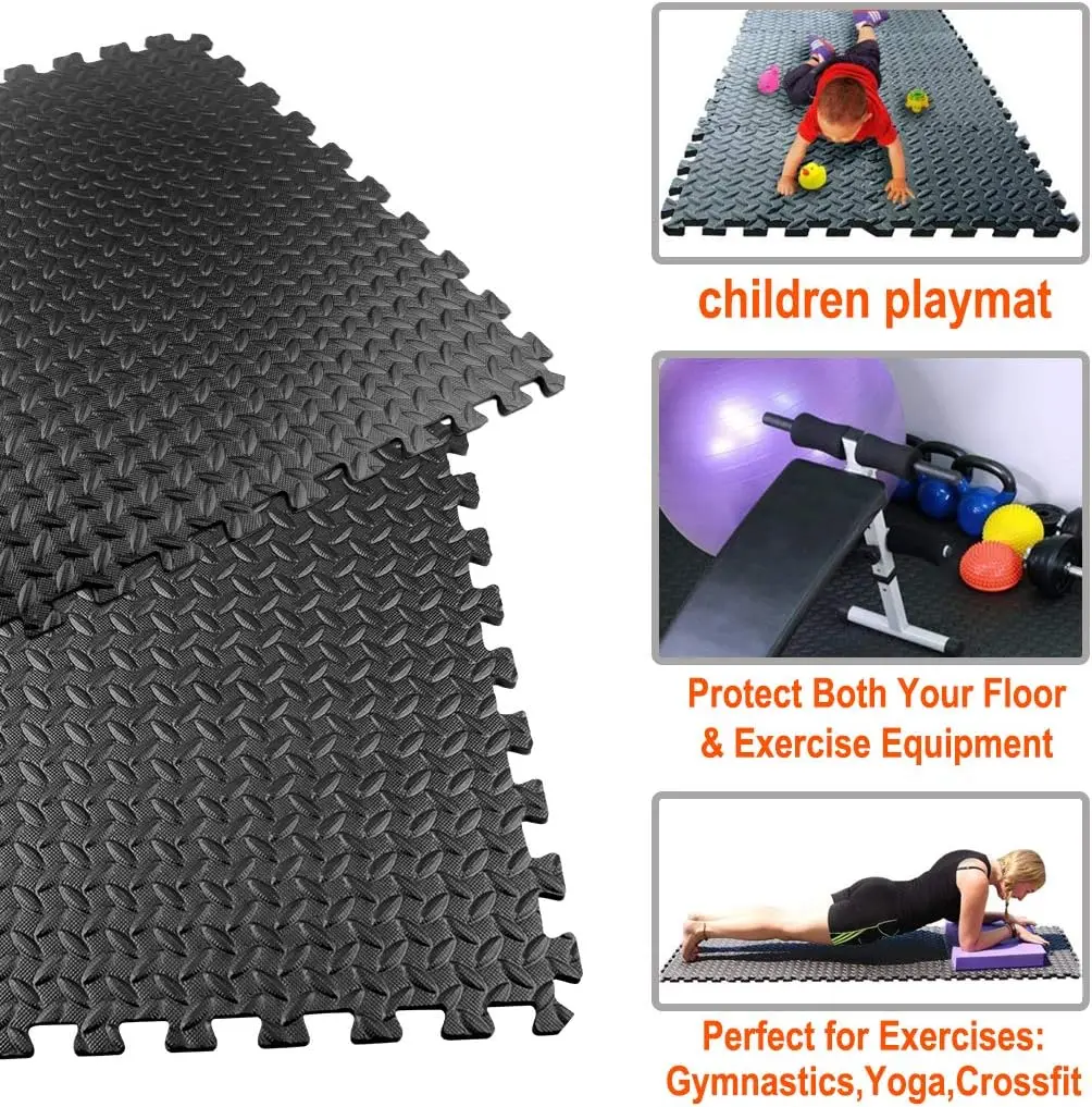 Carreaux de sol en mousse olig-bloquants pour enfants, polymères de fitness, puzzle antidérapant, protection sportive, yoga, équipement de gym à domicile