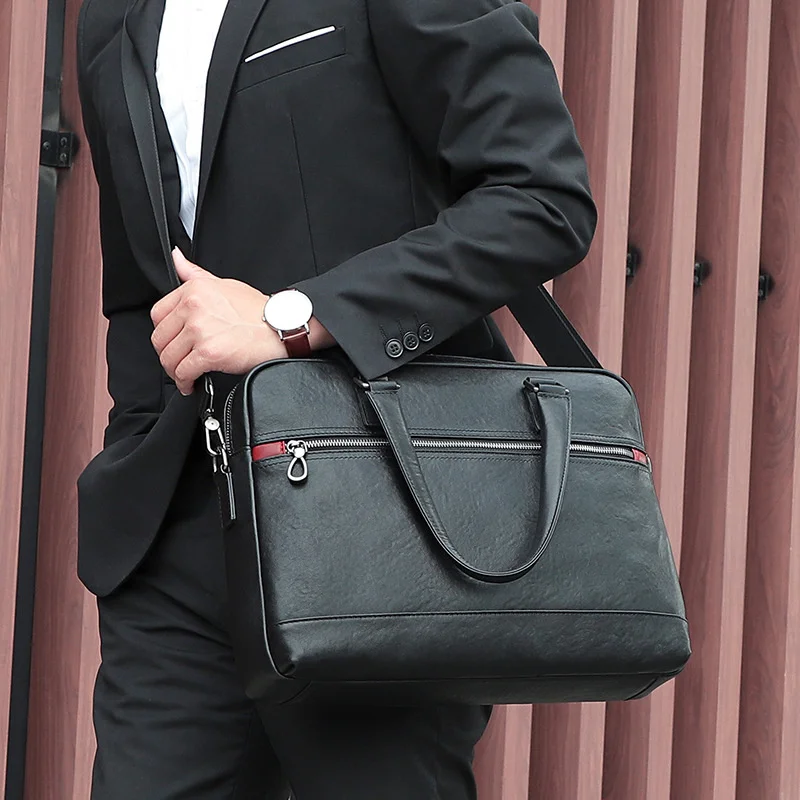 New Business Leather Handbag Men's Waterproof 14 