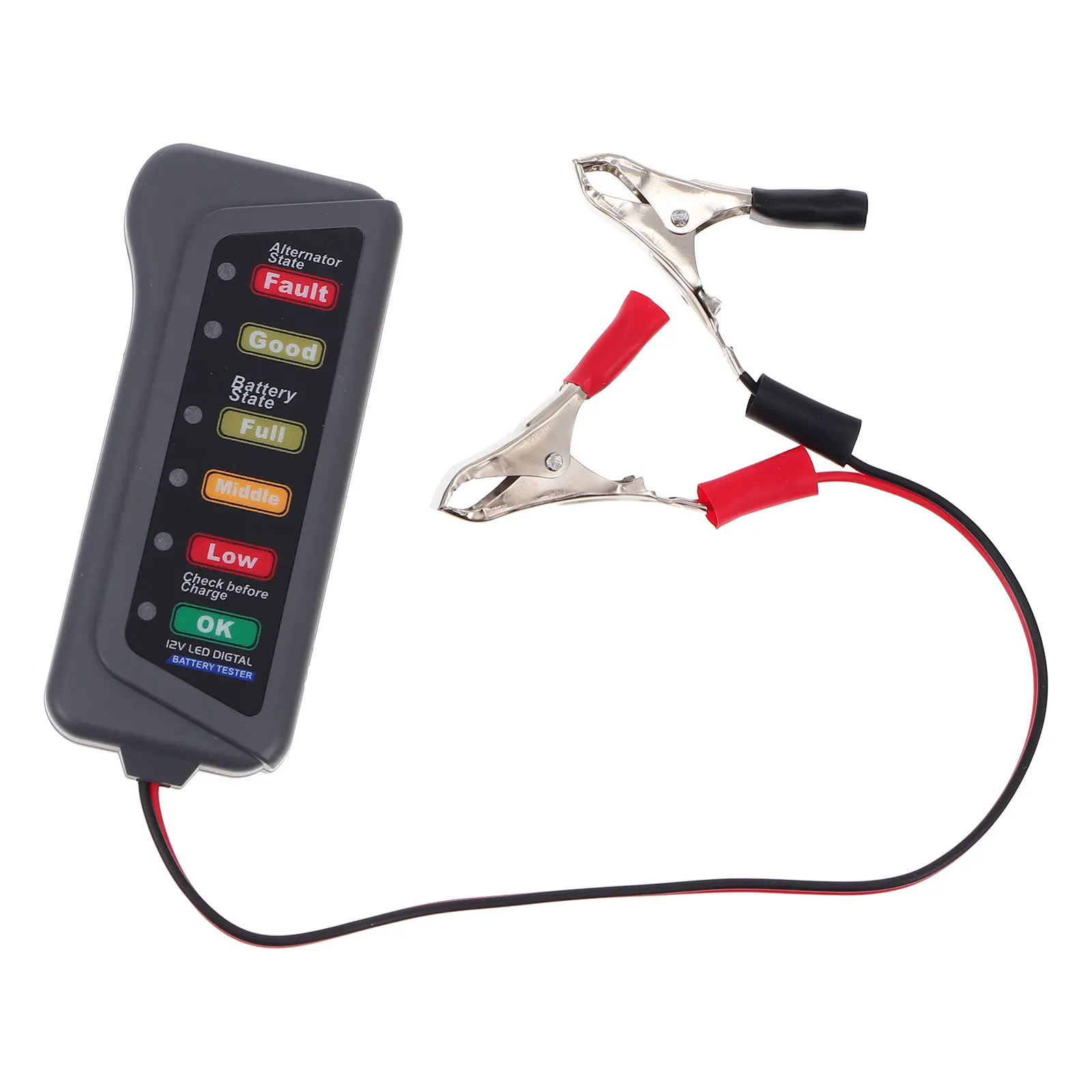 

Tester Car Checker LED Alternator Digital Iron Automotive Load Indicator Mini Portable ABS Material Multi Adaptability Accurate