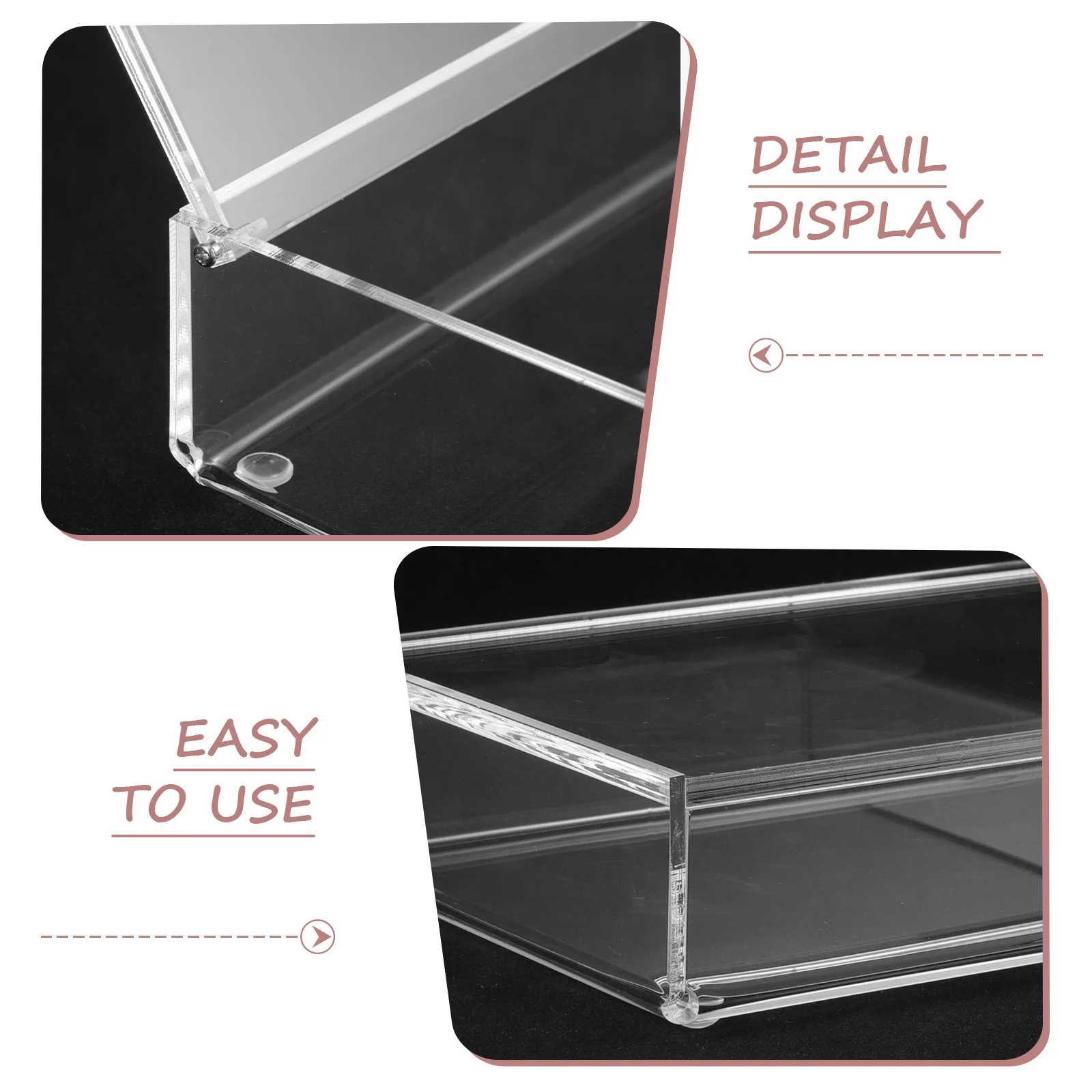 

Acrylic Storage Box 19 7x13 4x4 7cm Clear Desk Organizer Lightweight Compact Pencil Case for Office School Supplies Stationery