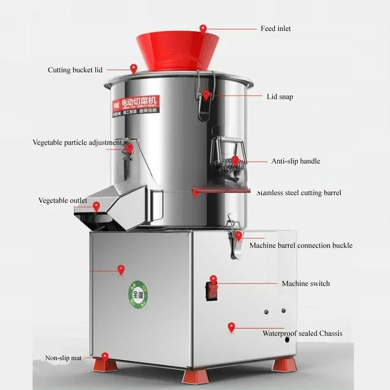 Electric Vegetable Cutter, Dumpling Filling Mixer, Commercial Chili Fresh Meat Grinder
