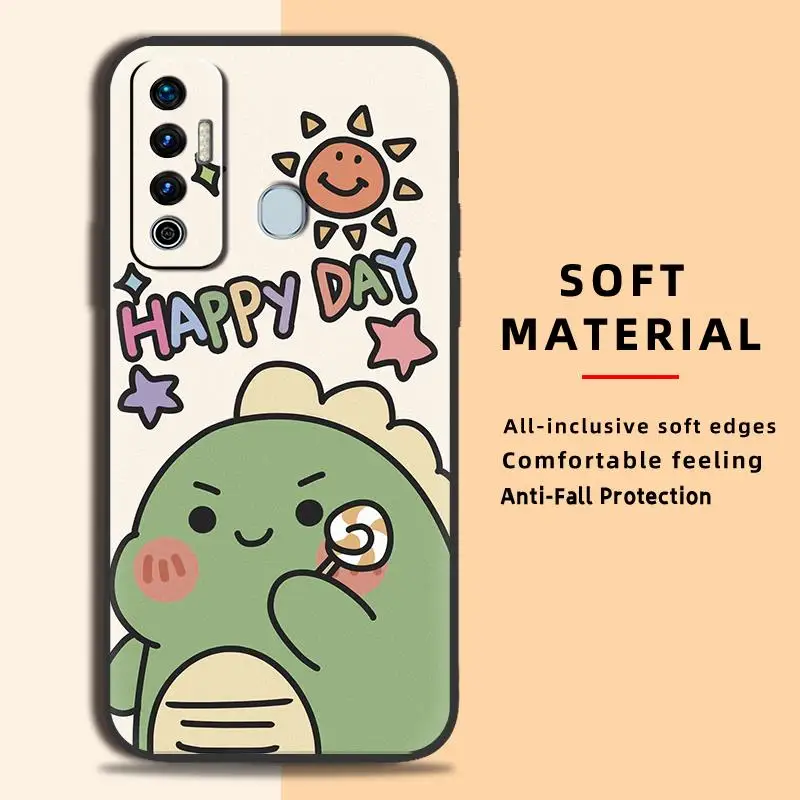 Silicone Shockproof Phone Case For Tecno Camon17/CG6J Cover Durable Back Cover Dirt-resistant Cute Waterproof TPU