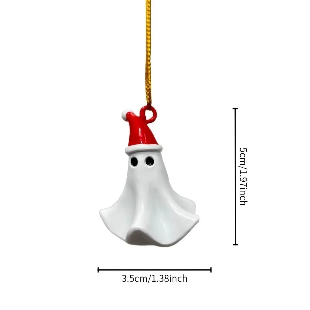 

New 2D Christmas Tree Decorations Ghost Cartoon Christmas Tree Ornaments Resin Car Hanging Pendant Party Decor