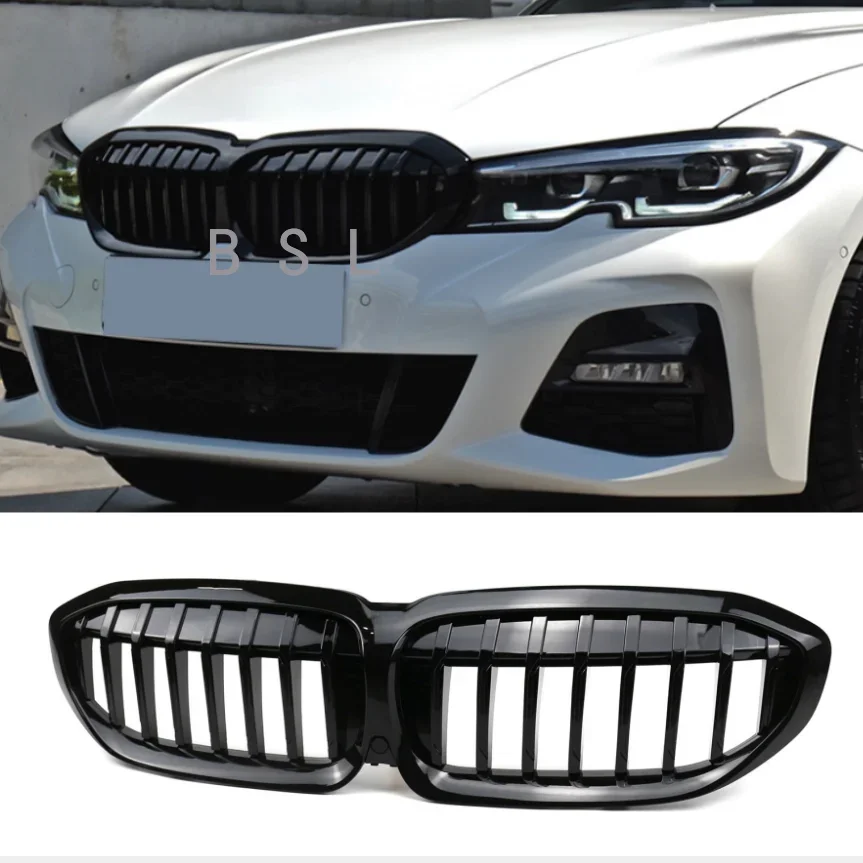 

ABS 1-Slat Glossy Black Kidney Grille for BMW New 3 Series G20 G28 2019-2020 Front Bumper Racing Grills