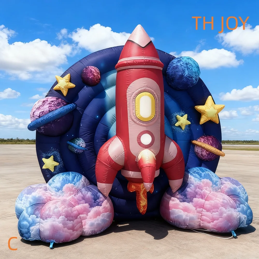 fast air ship to door,Outdoor Advertising Exhibition Event Inflatable Space Shuttle Rocket Model