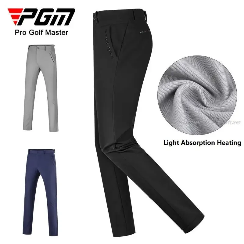 Pgm Men Golf Pant Winter Thickening Straight Sports Pants For Male Warm Velvet Golf Trousers Men\'s Casual Windproof Sweatpants