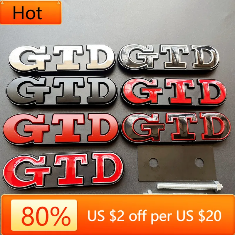 

2026 Новые антенны 3D Металлический автомобильный передний гриль GTD Логотип Эмблема Значок для Volkswagen VW Golf 3 4 5 6 7 MK4 MK5 MK6 MK7 Задний багажник St